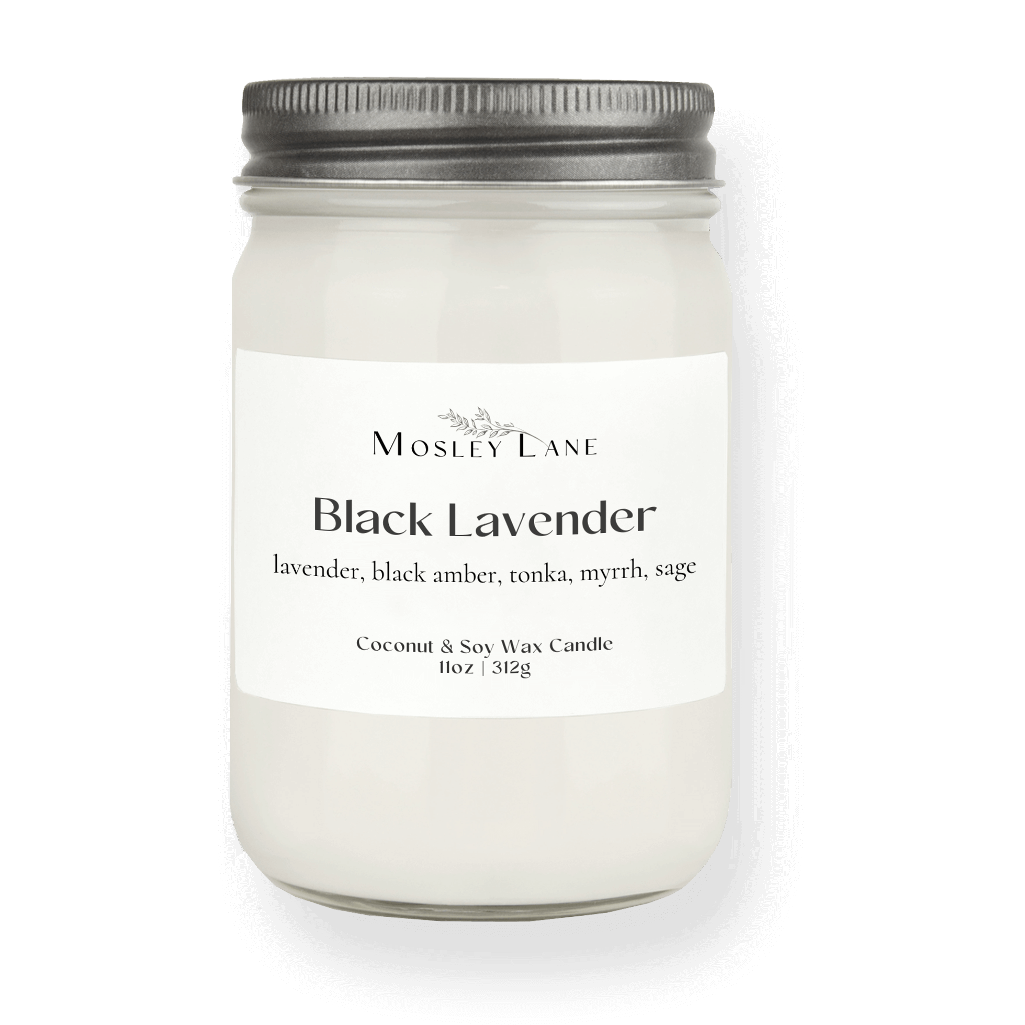 Black Lavender · Mason Coconut & Soy Candle · Pewter Lid