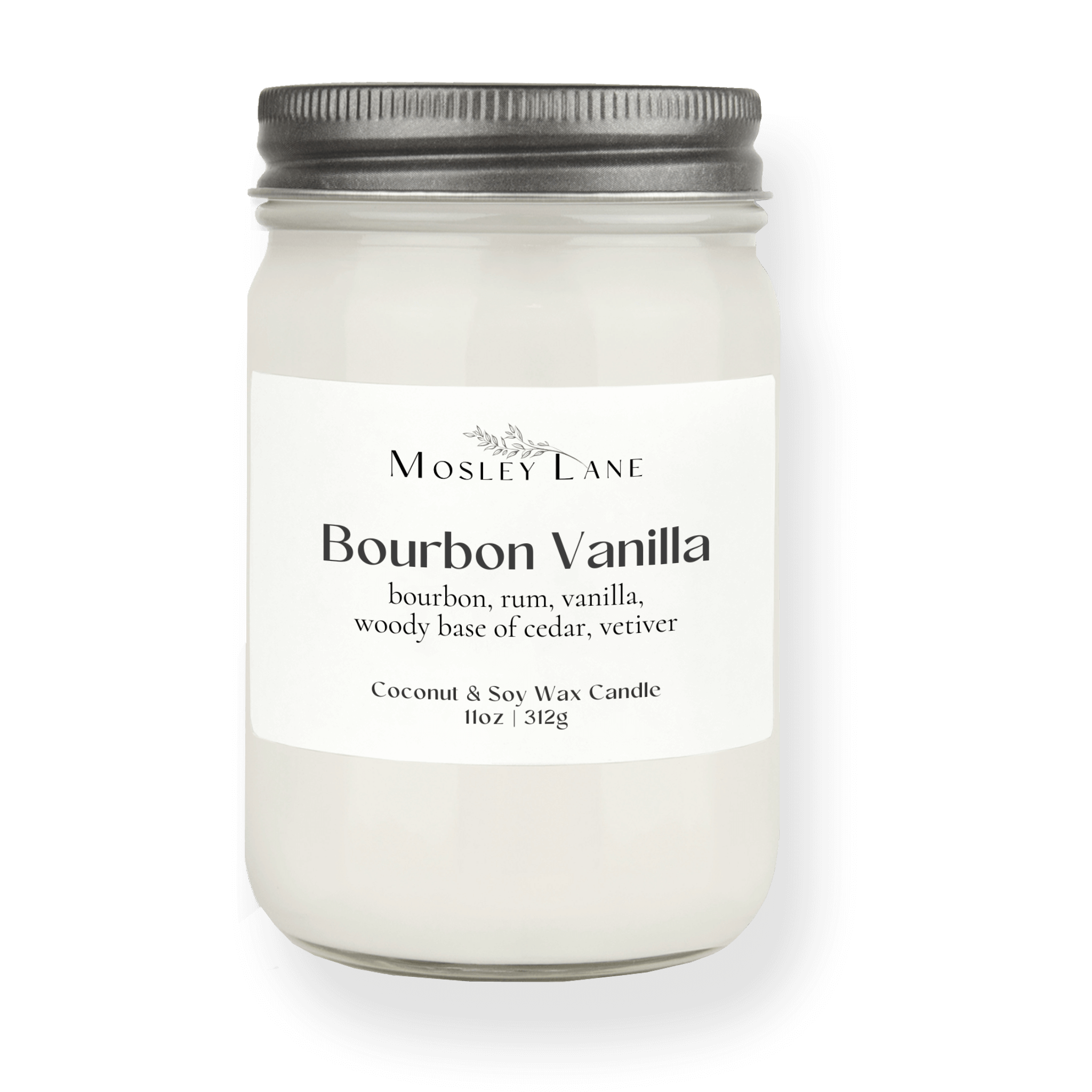 Bourbon Vanilla · Mason Coconut & Soy Candle · Pewter Lid