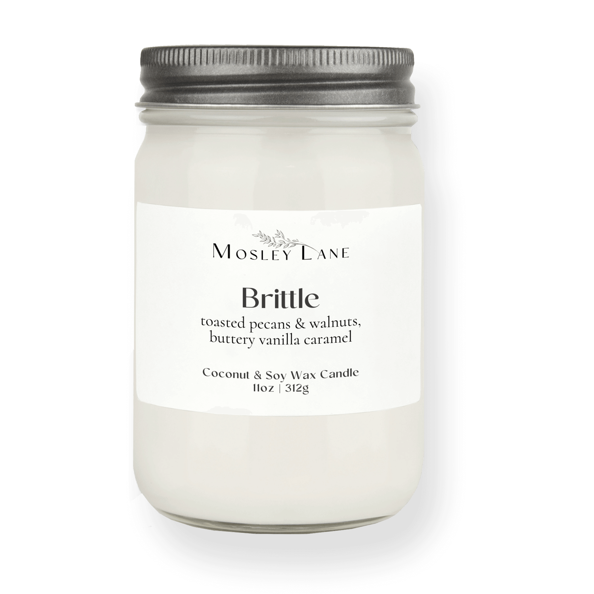 Brittle · Mason Coconut & Soy Candle · Pewter Lid