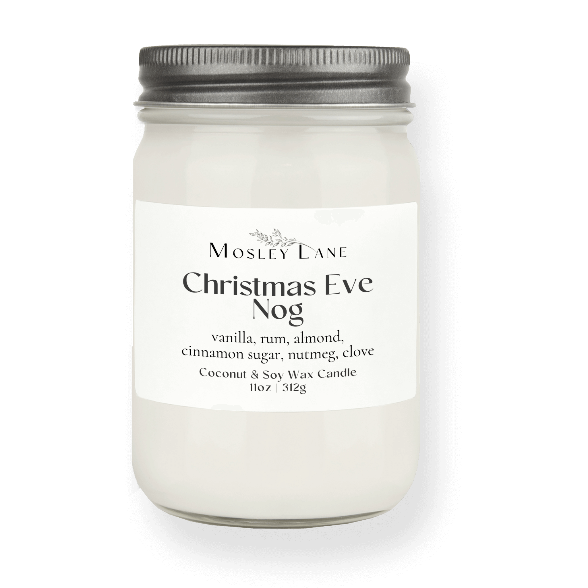 Christmas Eve Nog · Mason Coconut & Soy Candle · Pewter Lid