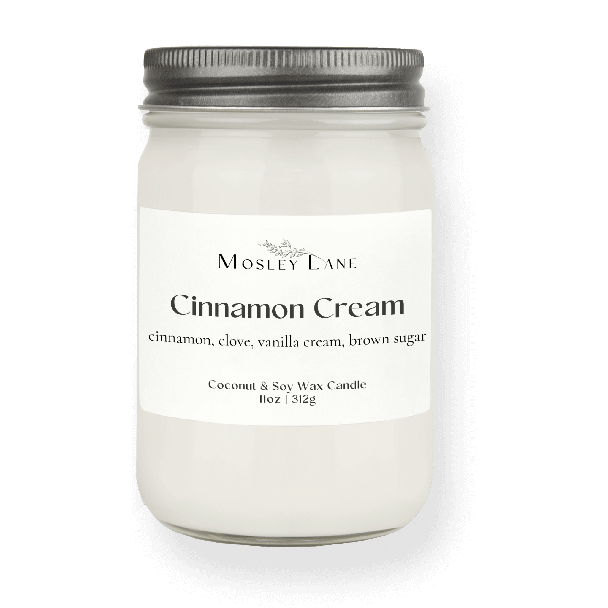 Cinnamon Cream · Mason Coconut & Soy Candle · Pewter Lid