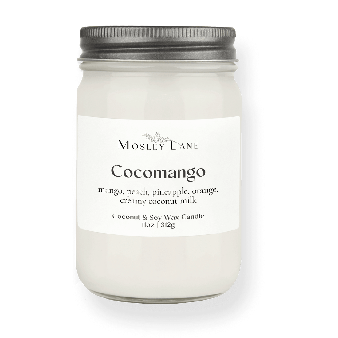 Cocomango · Mason Coconut & Soy Candle · Pewter Lid