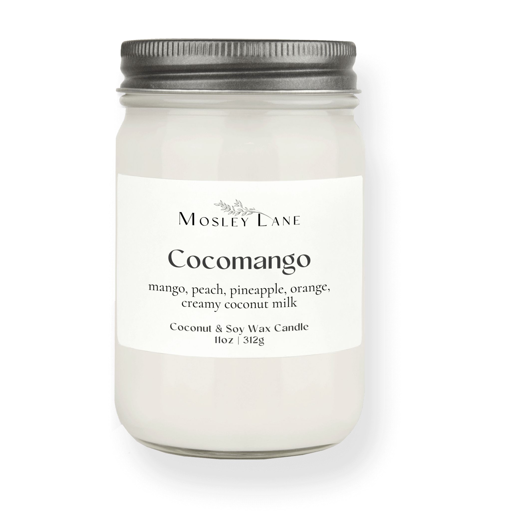 Cocomango · Mason Coconut & Soy Candle · Pewter Lid