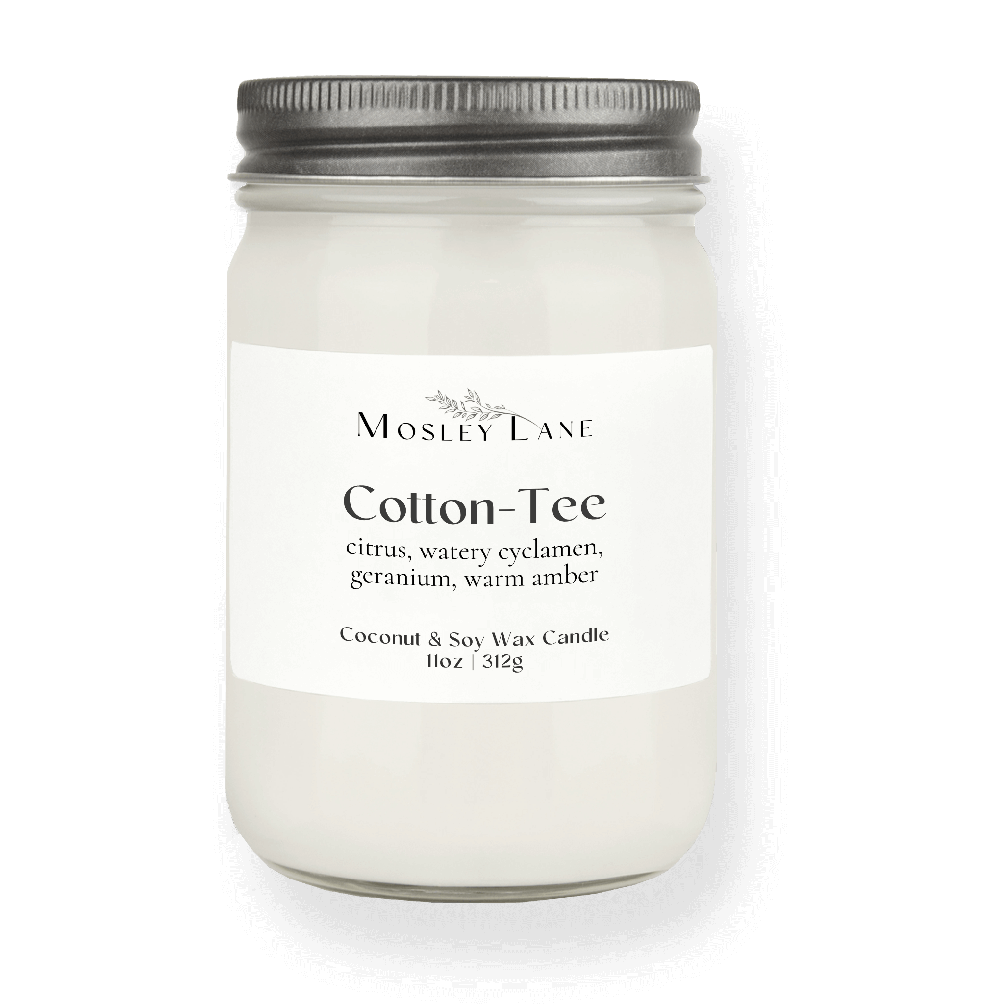 Cotton-Tee · Mason Coconut & Soy Candle · Pewter Lid