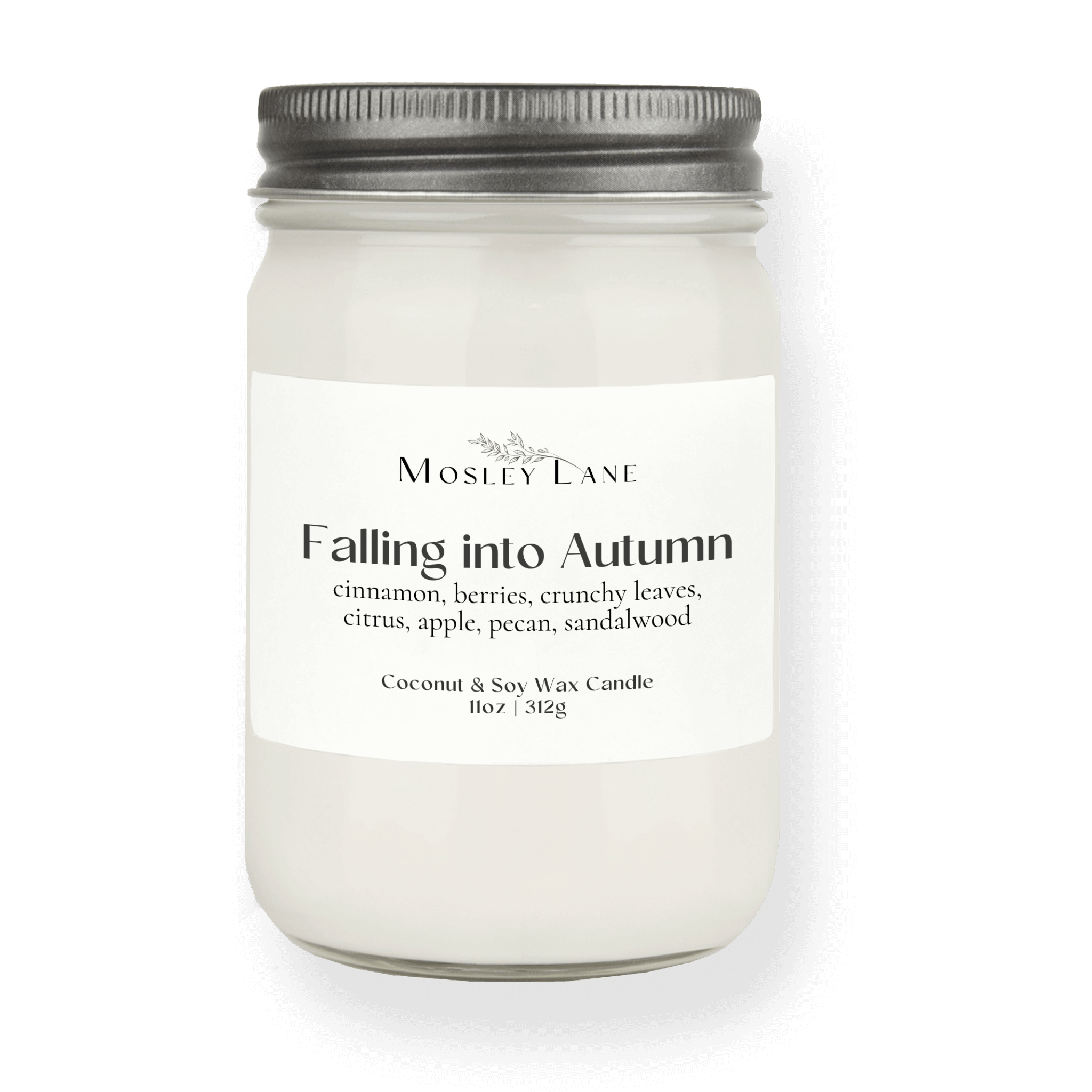 Falling Into Autumn · Mason Coconut & Soy Candle · Pewter Lid