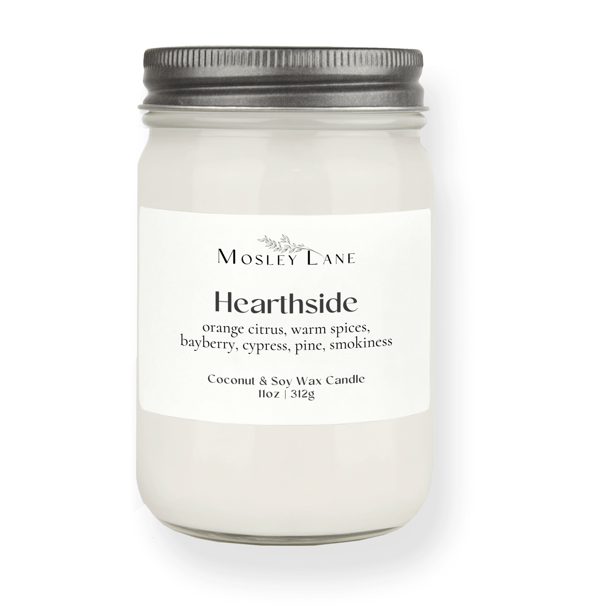 Hearthside · Mason Coconut & Soy Candle · Pewter Lid