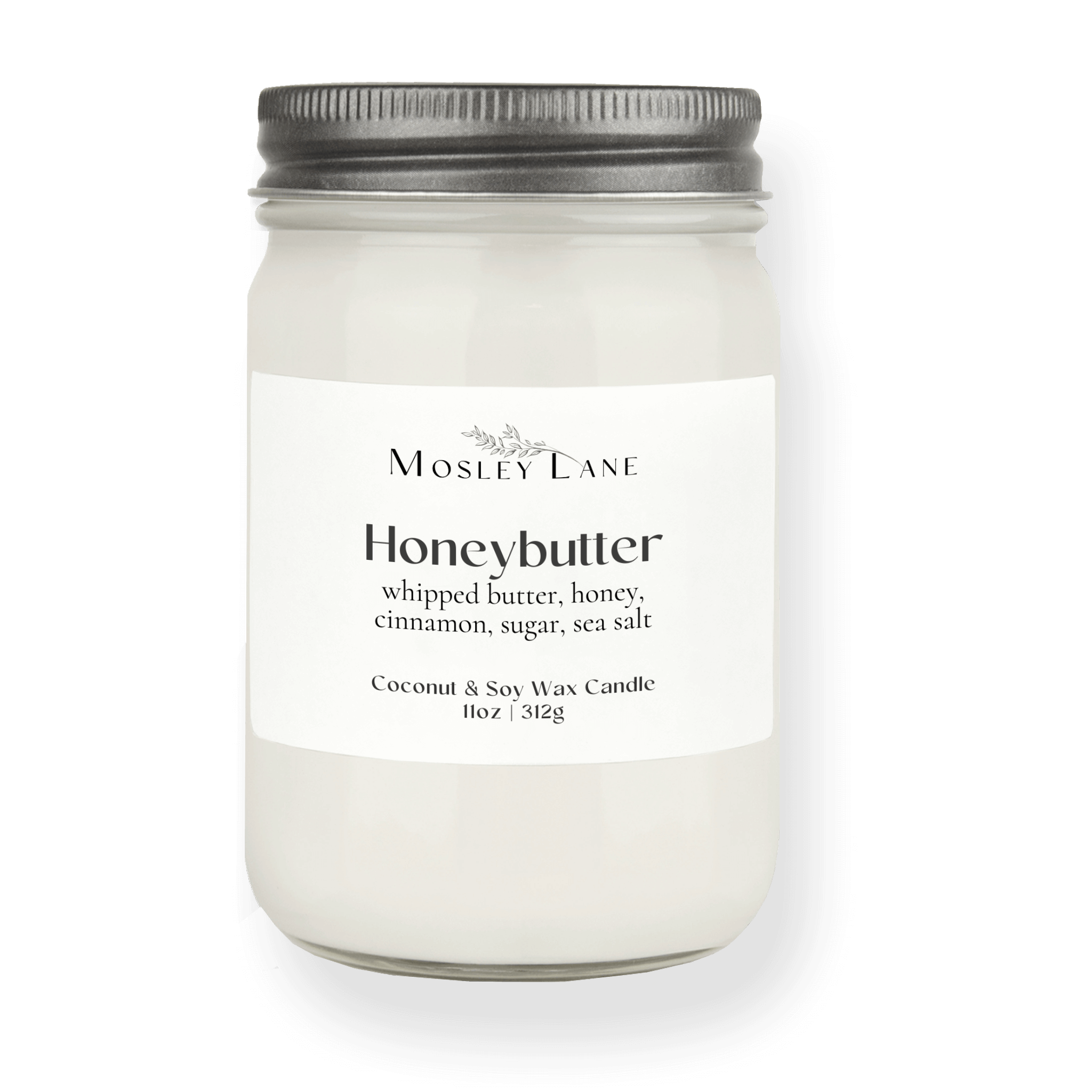Honeybutter · Mason Coconut & Soy Candle · Pewter Lid