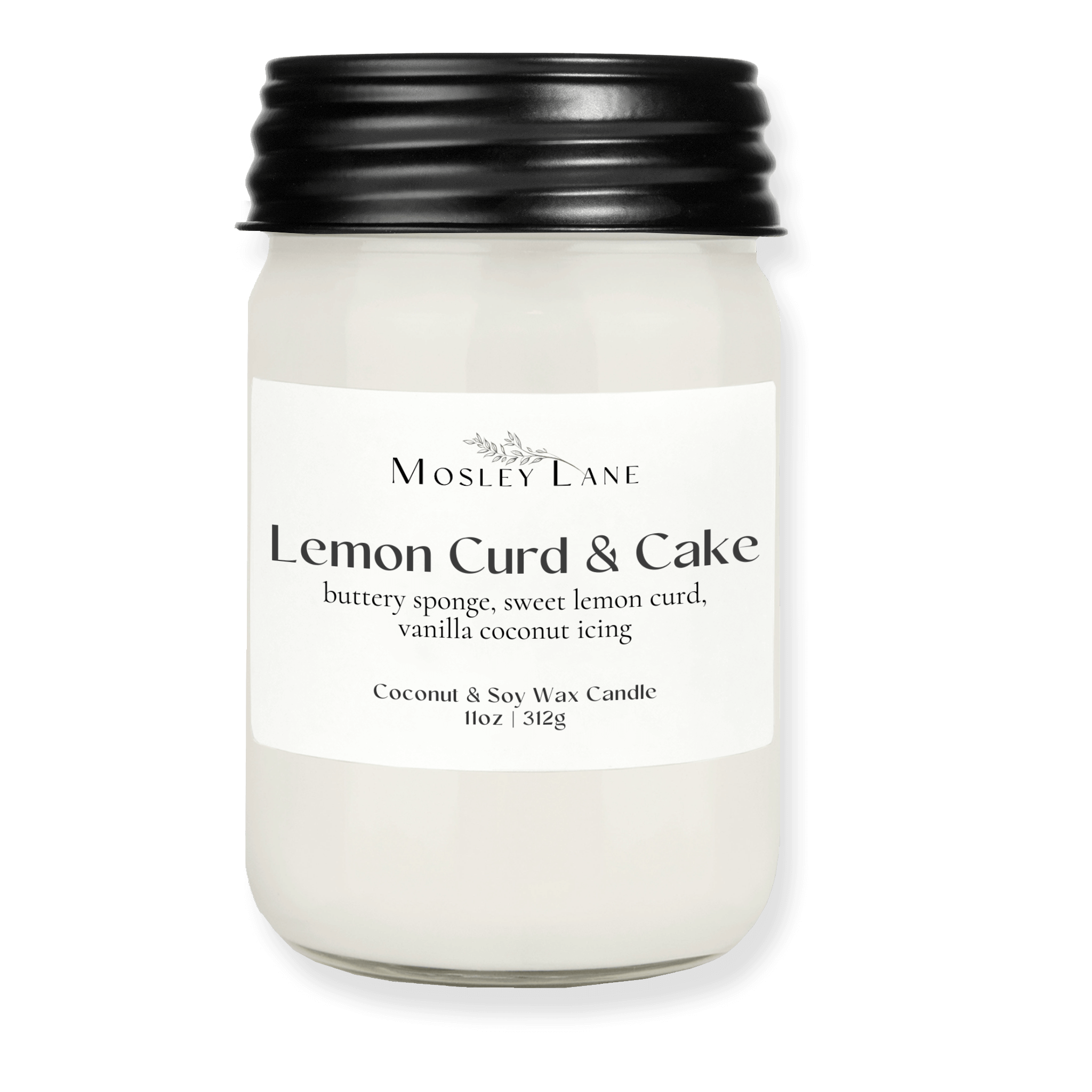 Lemon Curd & Cake · Mason Coconut & Soy Candle · Black Lid
