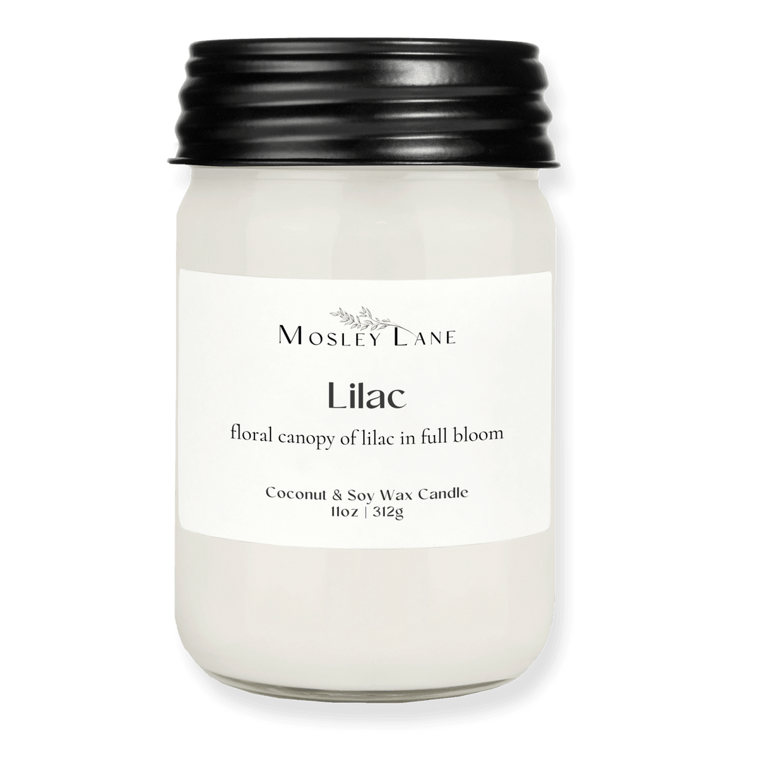 Lilac · Mason Coconut & Soy Candle · Black Lid