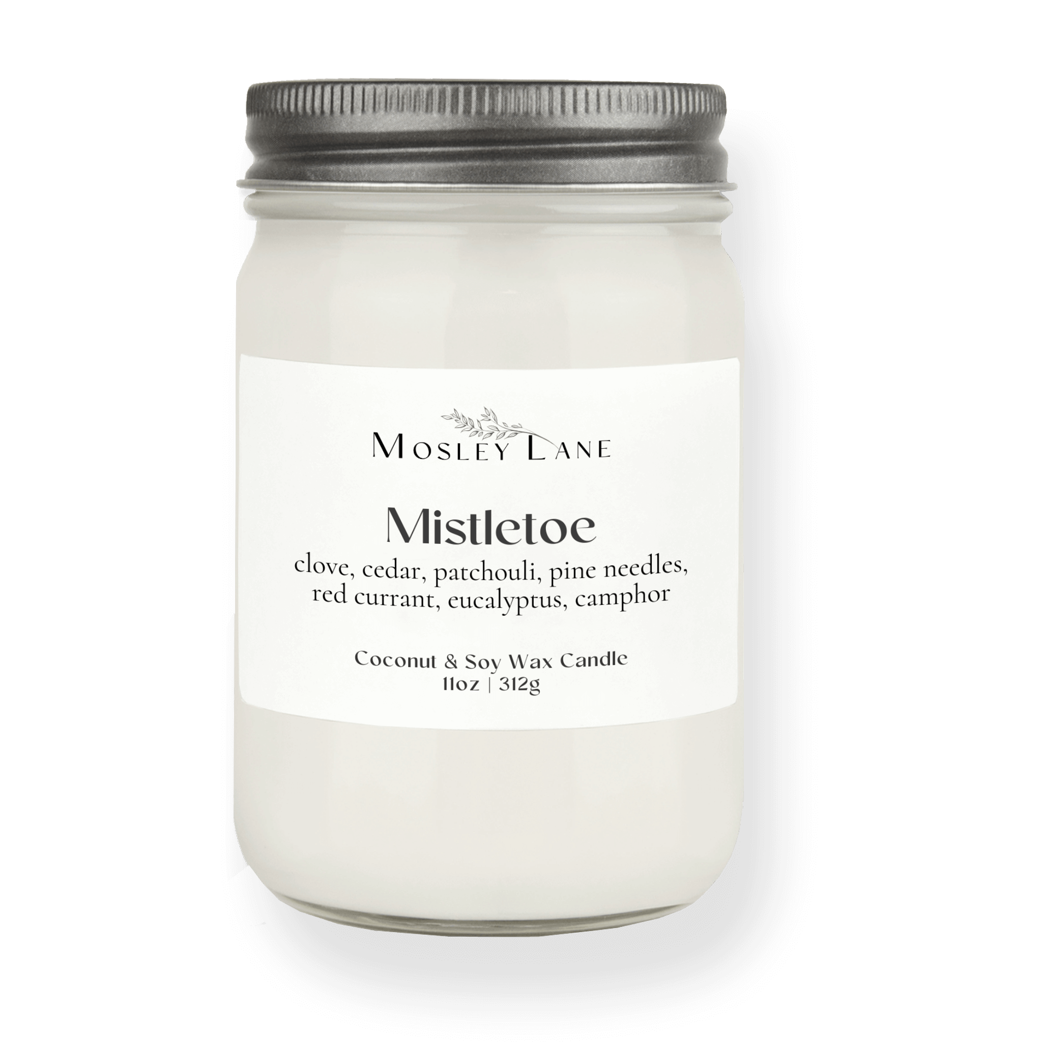 Mistletoe · Mason Coconut & Soy Candle · Pewter Lid