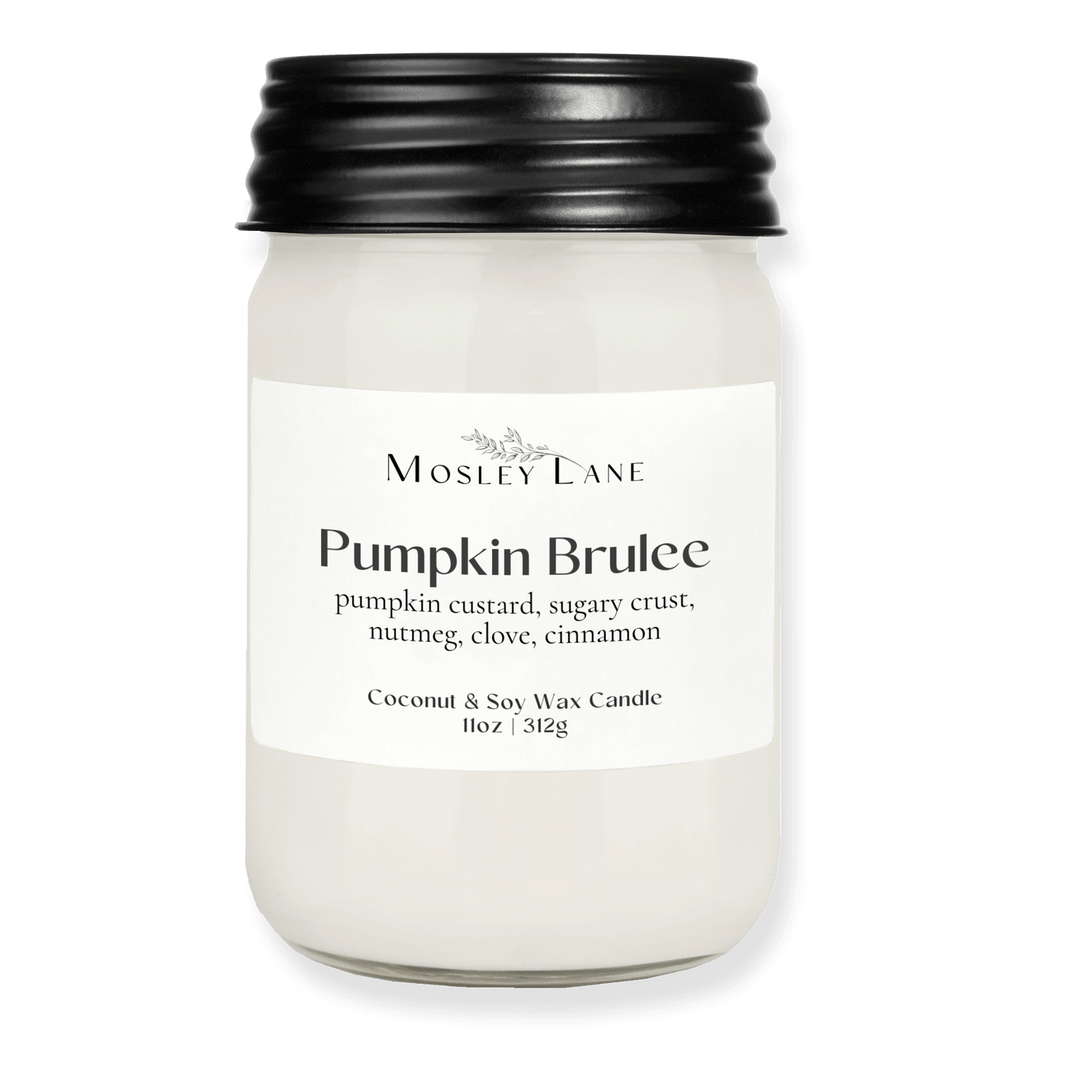 Pumpkin Brulee · Mason Coconut & Soy Candle · Black Lid