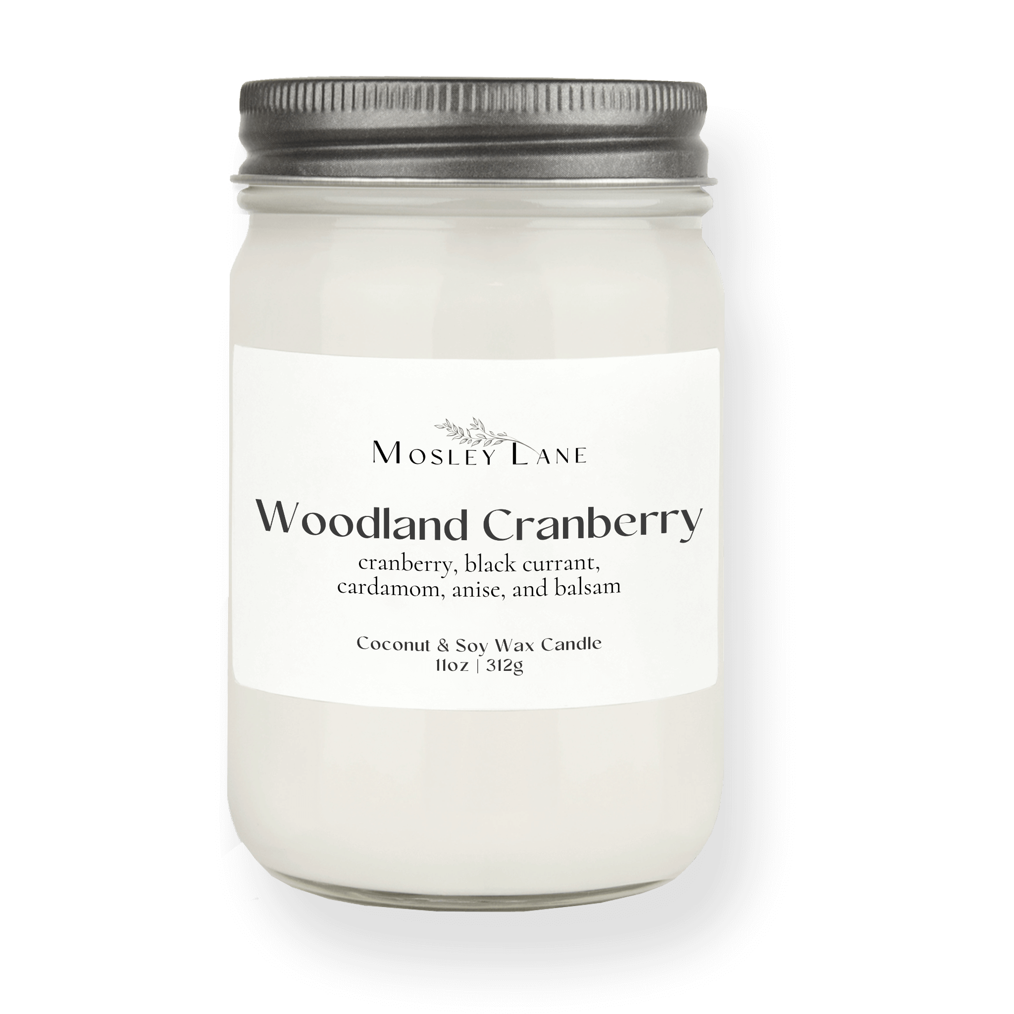 Woodland Cranberry · Mason Coconut & Soy Candle · Pewter Lid