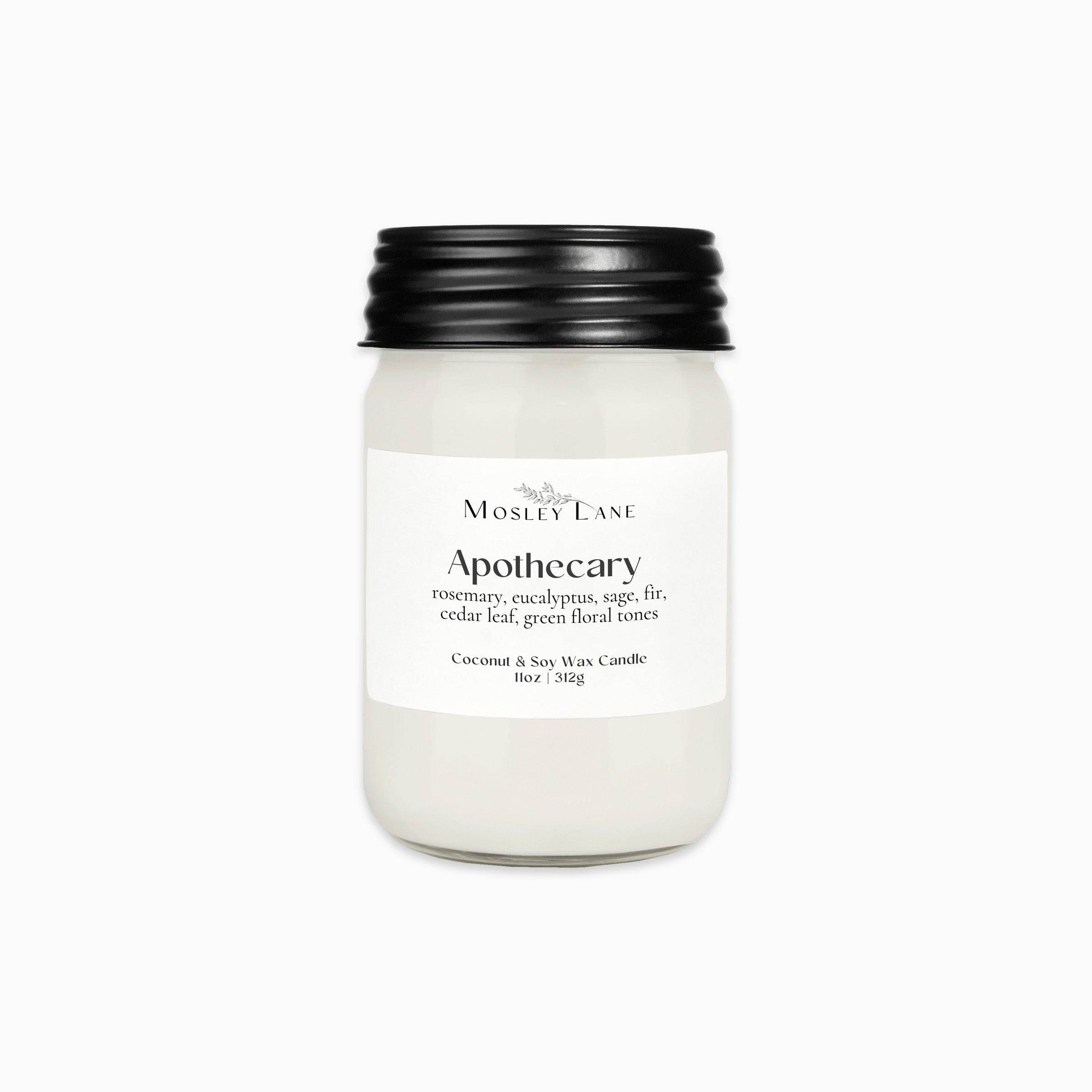 Apothecary ยท Mason Coconut & Soy Candle ยท Black Lid