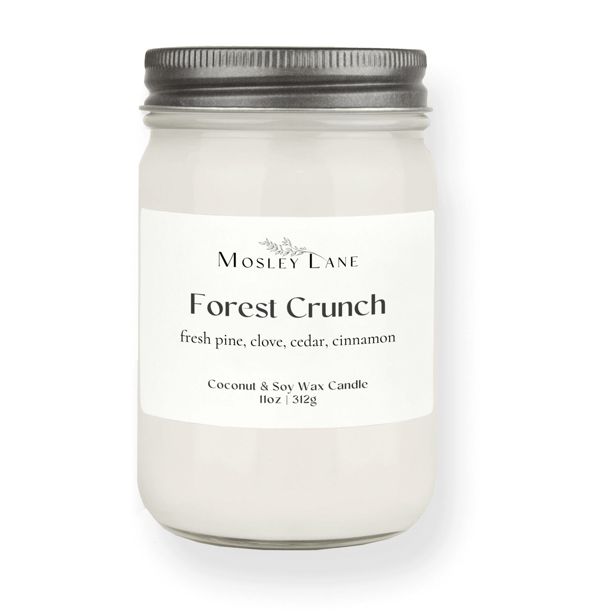 Forest Crunch · Mason Coconut &amp; Soy Candle · Pewter Lid