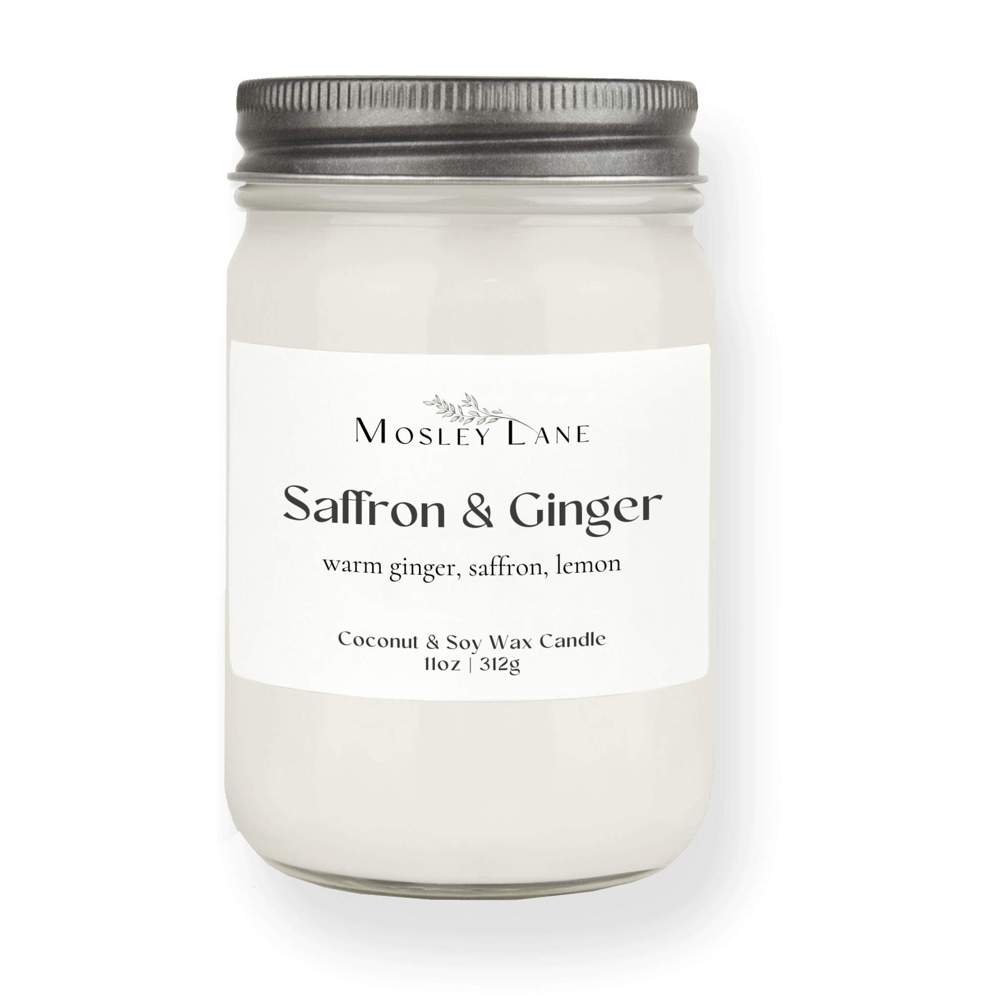 Saffron &amp; Ginger · Mason Coconut &amp; Soy Candle · Pewter Lid