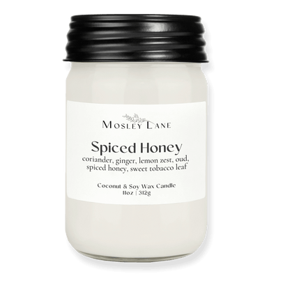 Spiced Honey · Mason Coconut &amp; Soy Candle · Black Lid