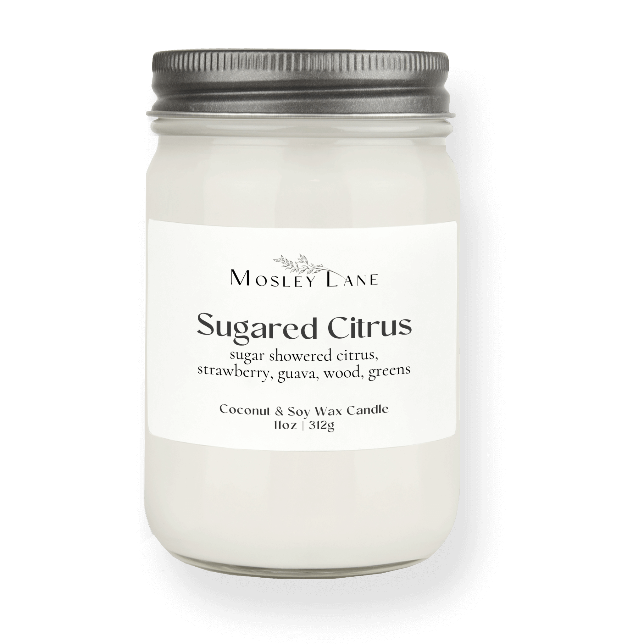 Sugared Citrus · Mason Coconut &amp; Soy Candle · Pewter Lid