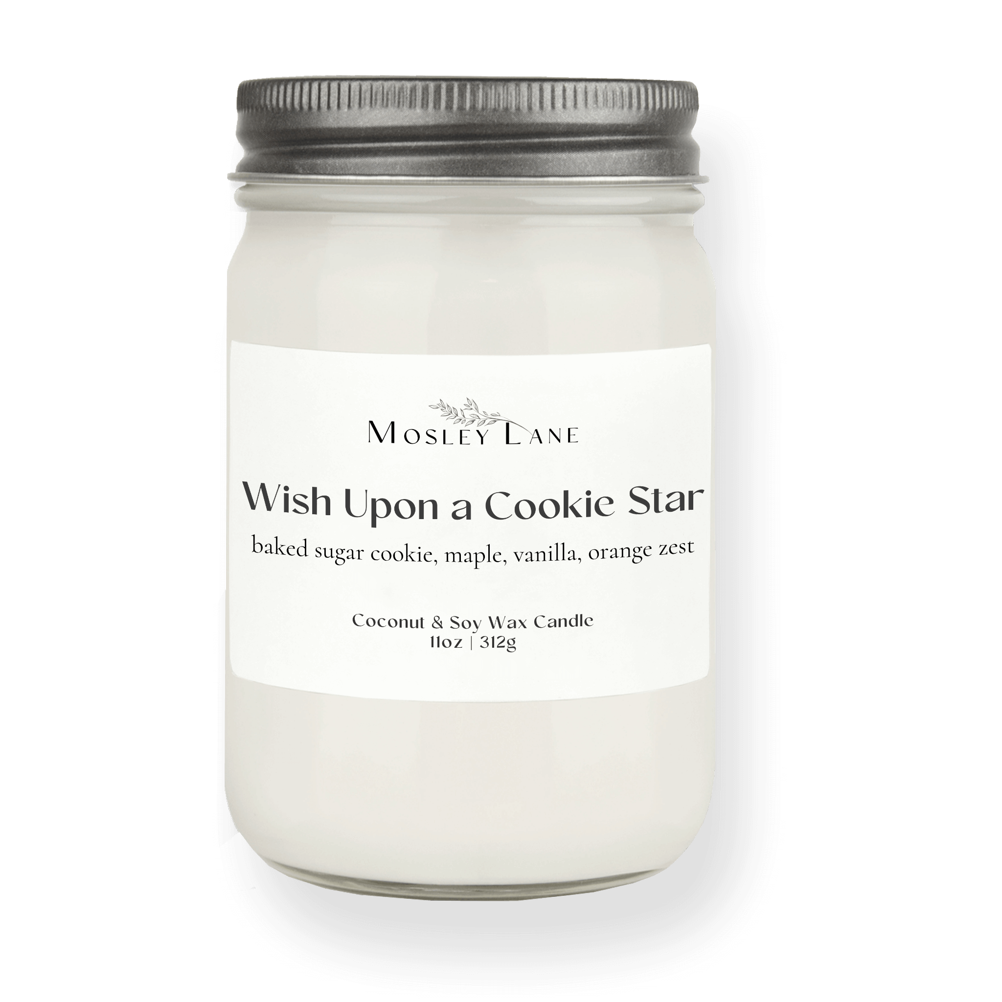 Wish Upon A Cookie Star · Mason Coconut &amp; Soy Candle · Pewter Lid