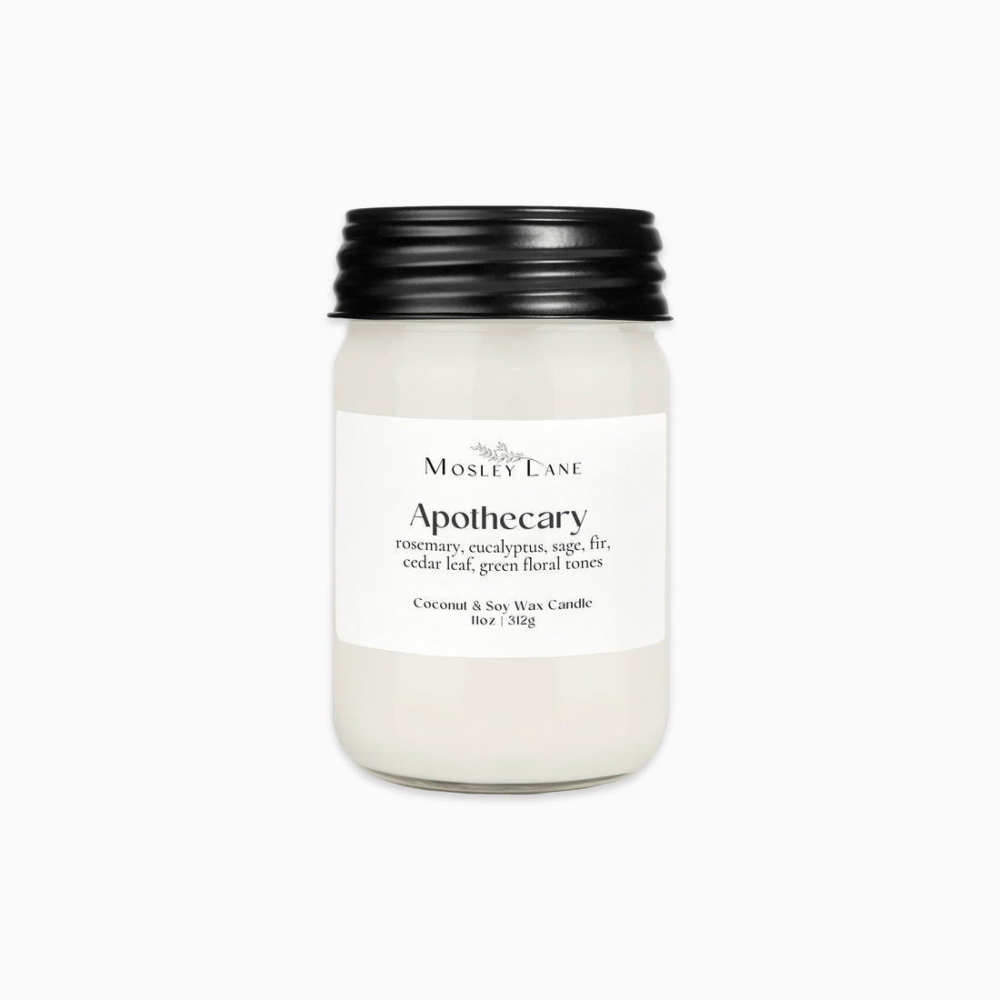 Apothecary · Mason Coconut &amp; Soy Candle · Black Lid