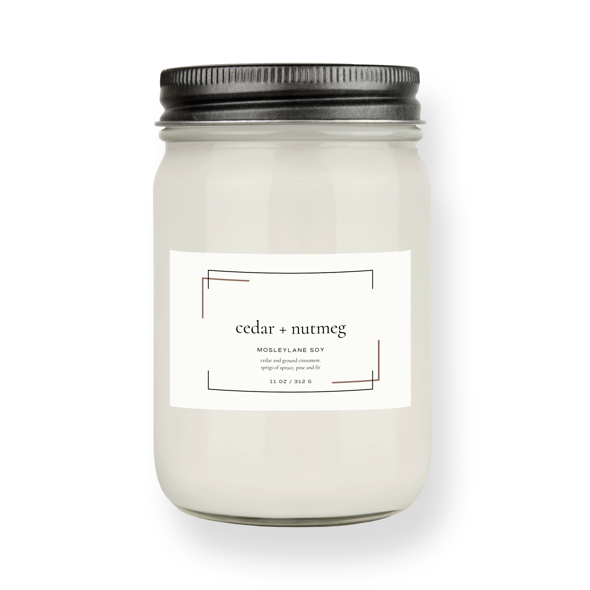 Cedar + Nutmeg · Mason Soy Candle