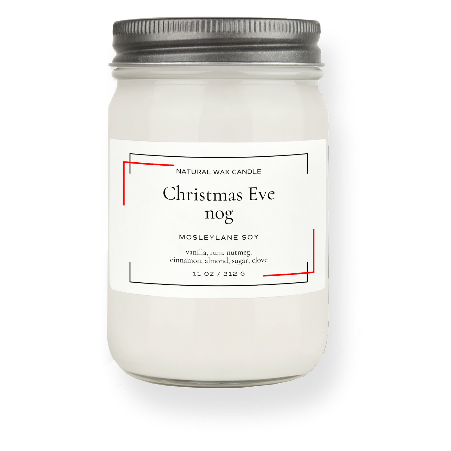 Christmas Eve Nog · Mason Soy Candle