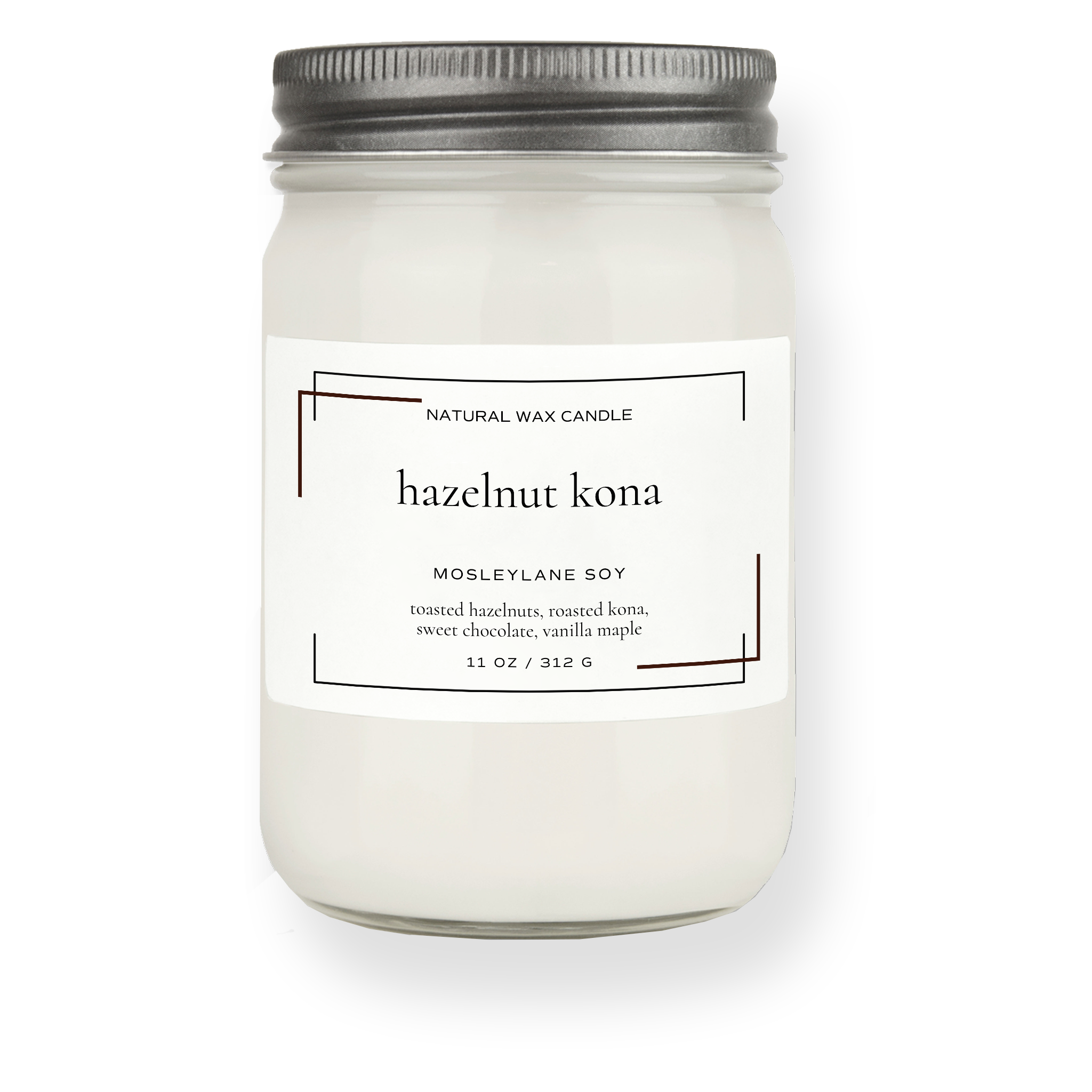 Hazelnut Kona · Mason Soy Candle