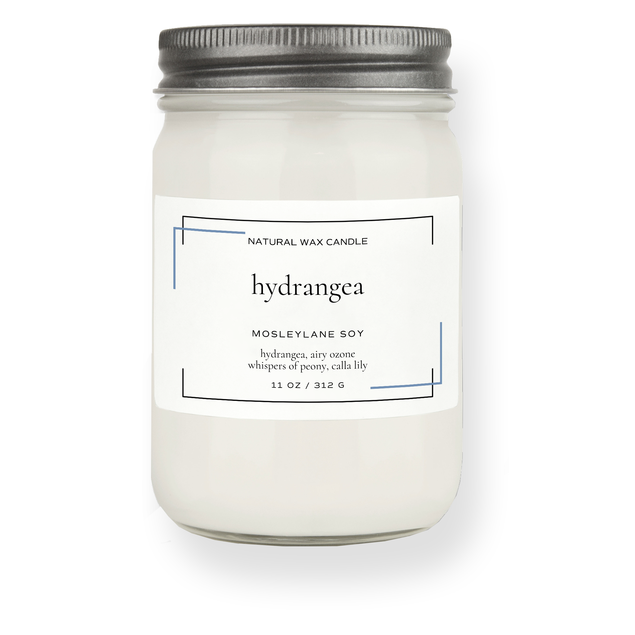 Hydrangea · Mason Coconut &amp; Soy Candle