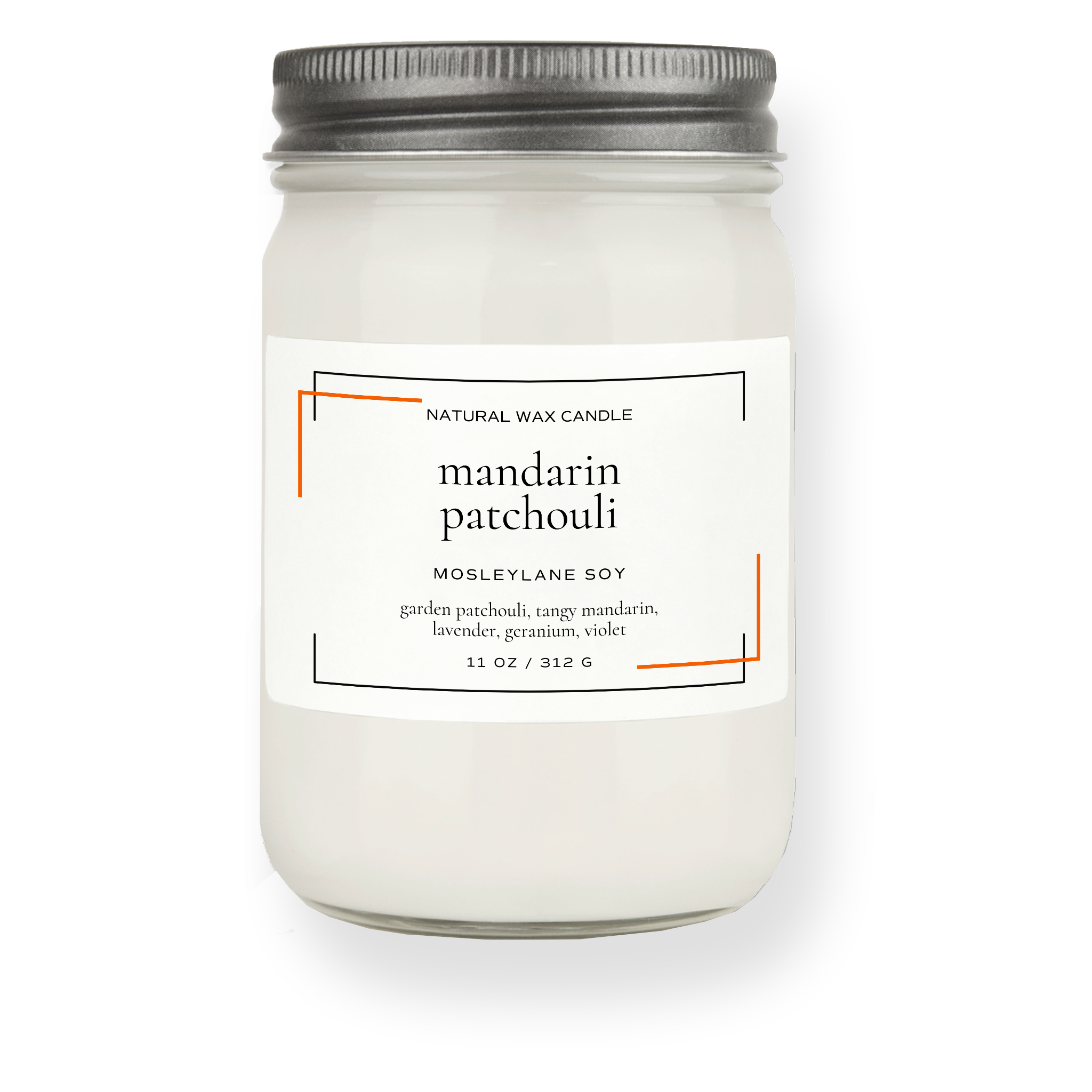 Mandarin Patchouli · Mason Soy Candle