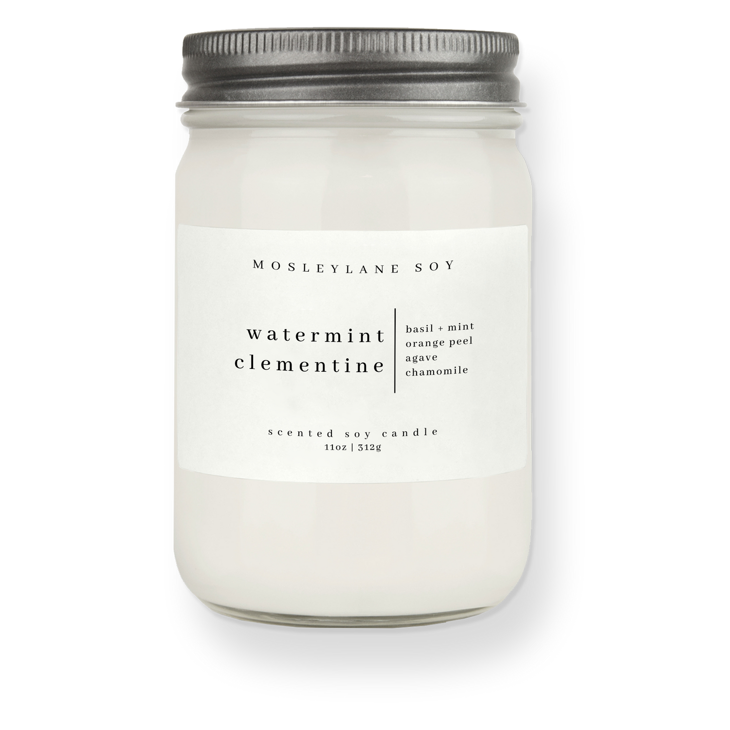 Watermint Clementine · Mason Soy Candle