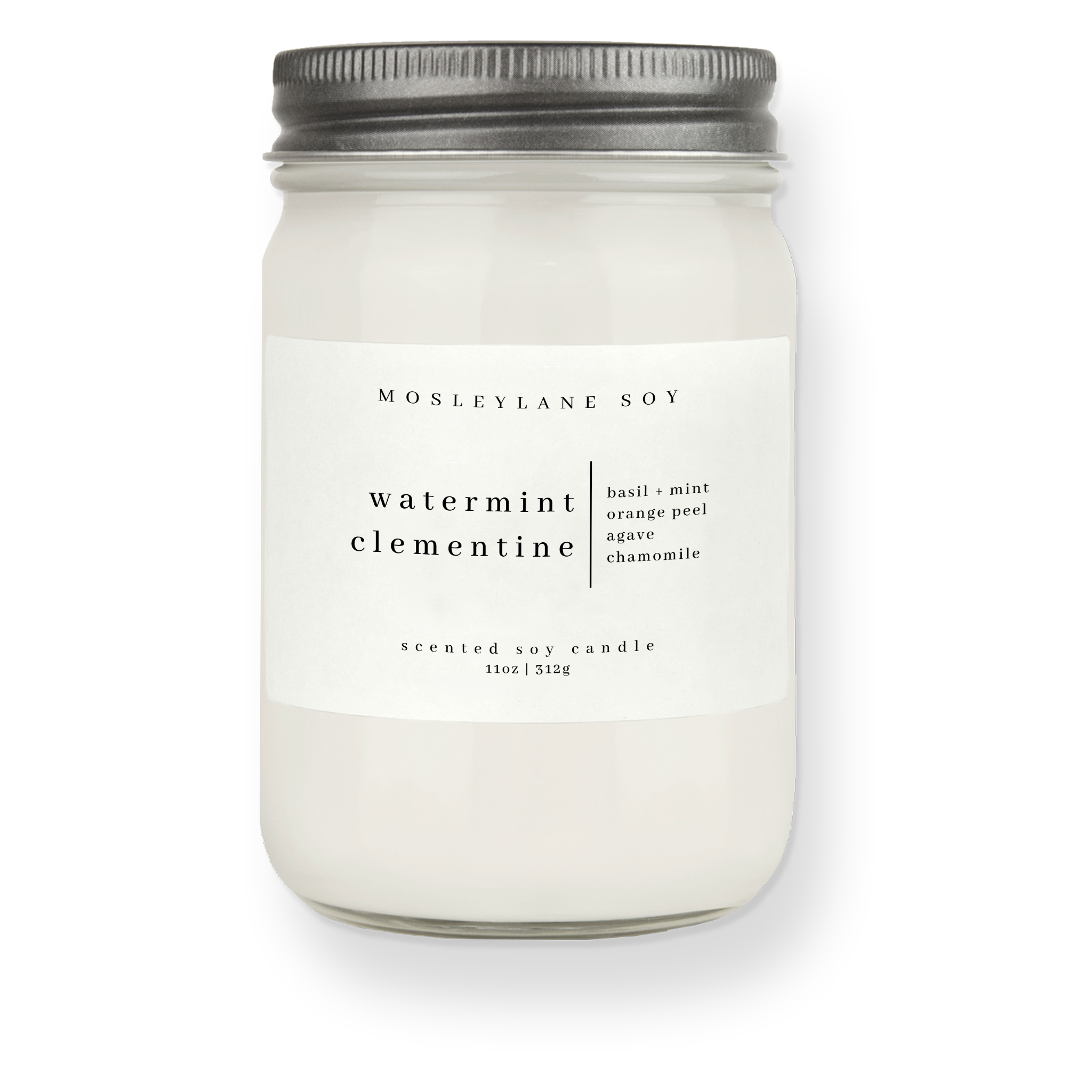 Watermint Clementine · Mason Soy Candle
